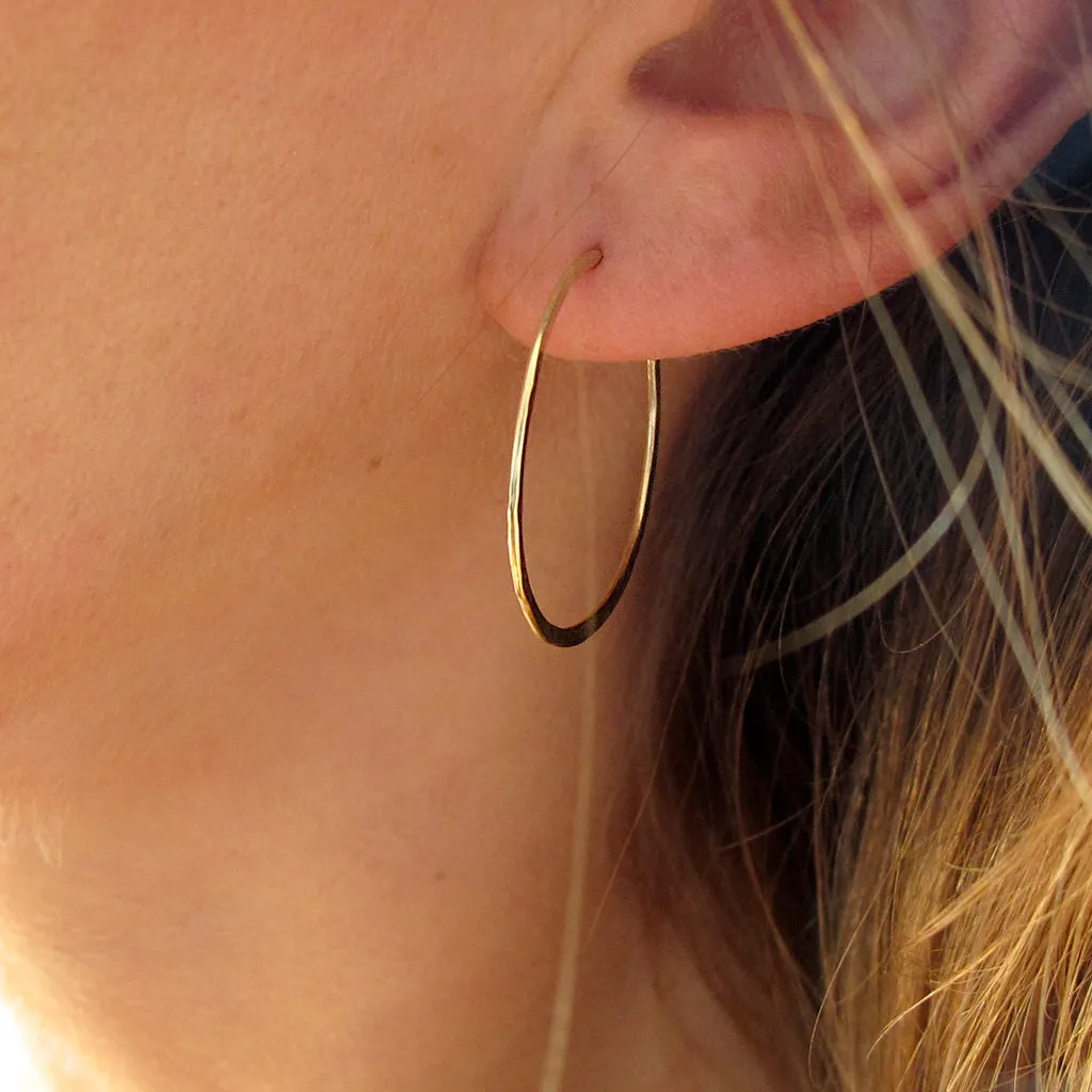 1 Inch Endless Thin Hoop Earrings