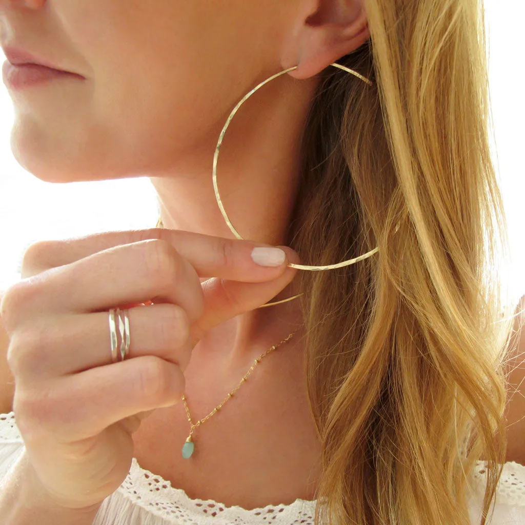 3 Inch Endless Thin Hoop Earrings