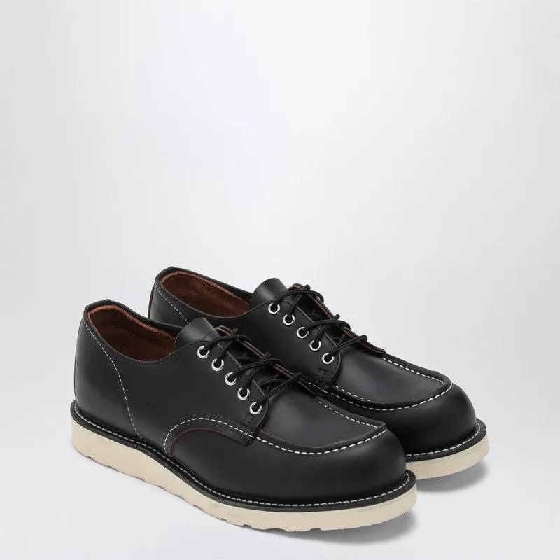 8090 MOC TOE LOW BLACK LEATHER LACE-UP SHOES