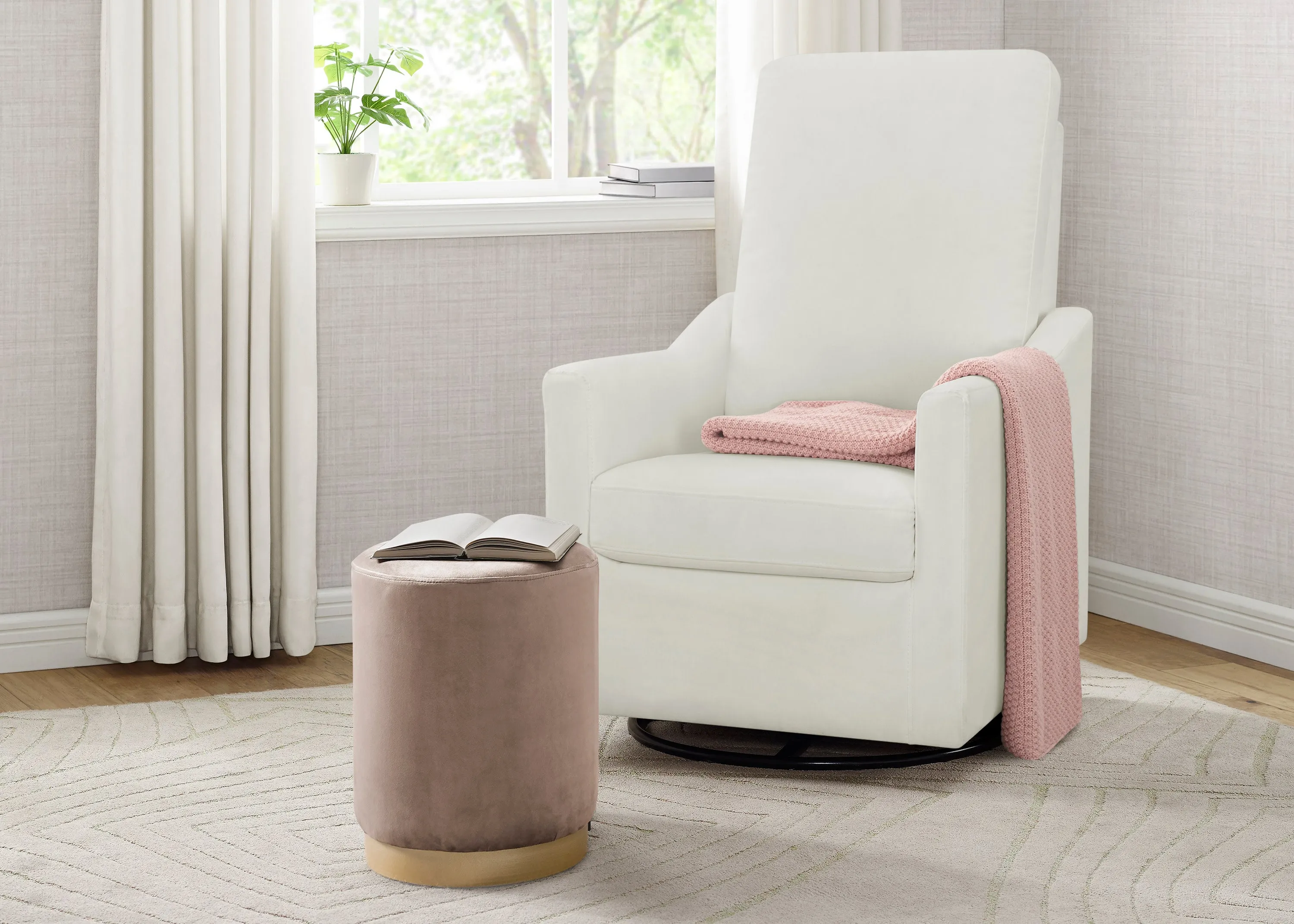 Andie Nursery Glider Swivel Chair with LiveSmart Fabric