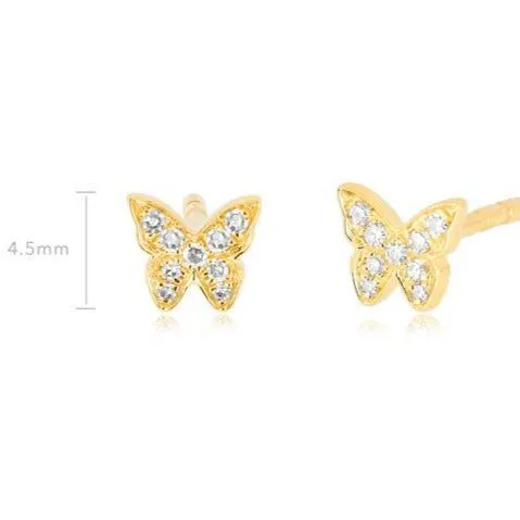 Baby Diamond Butterfly Stud Earring