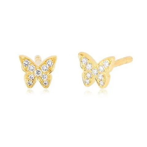 Baby Diamond Butterfly Stud Earring