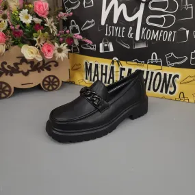 Black Platform Loafers for Women