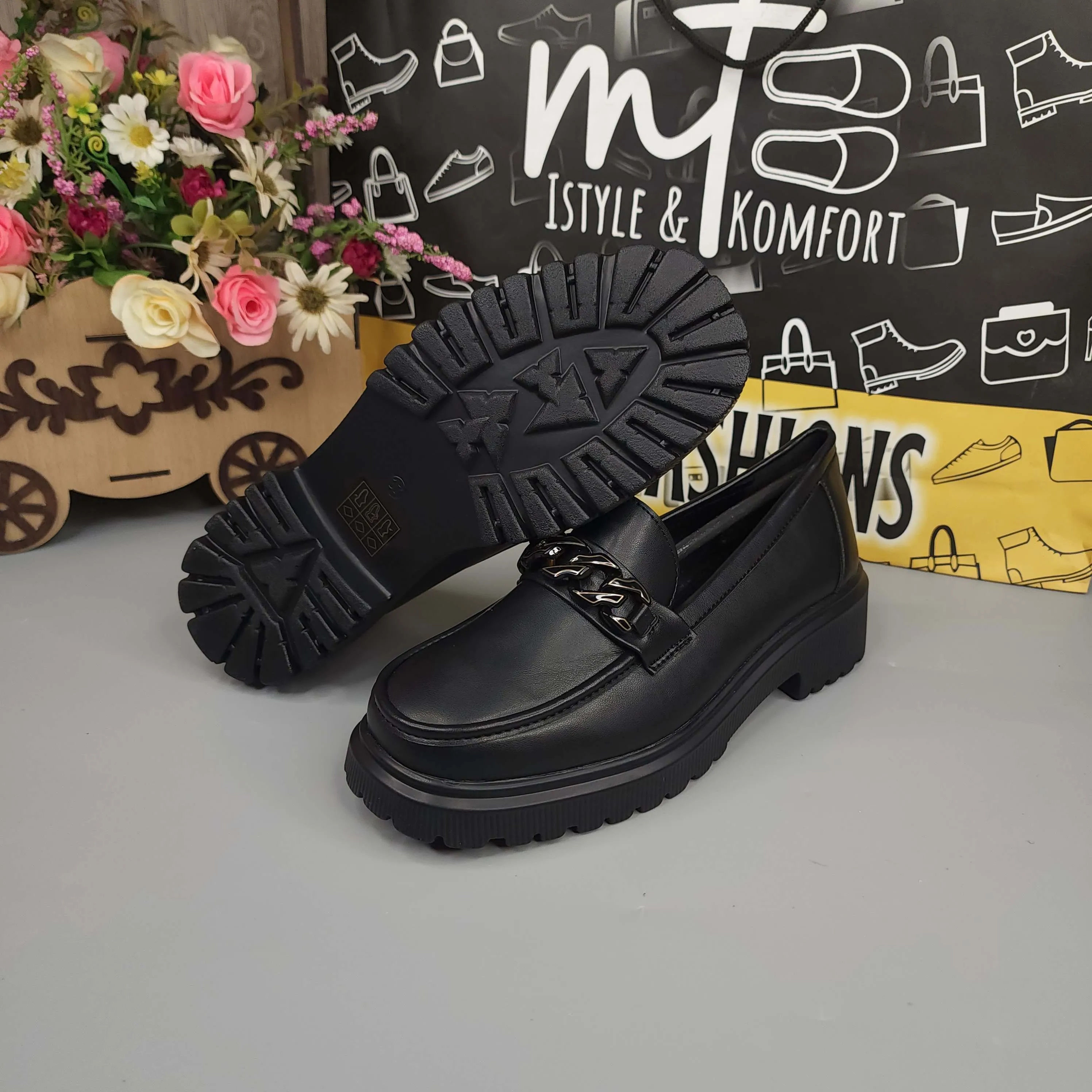 Black Platform Loafers for Women