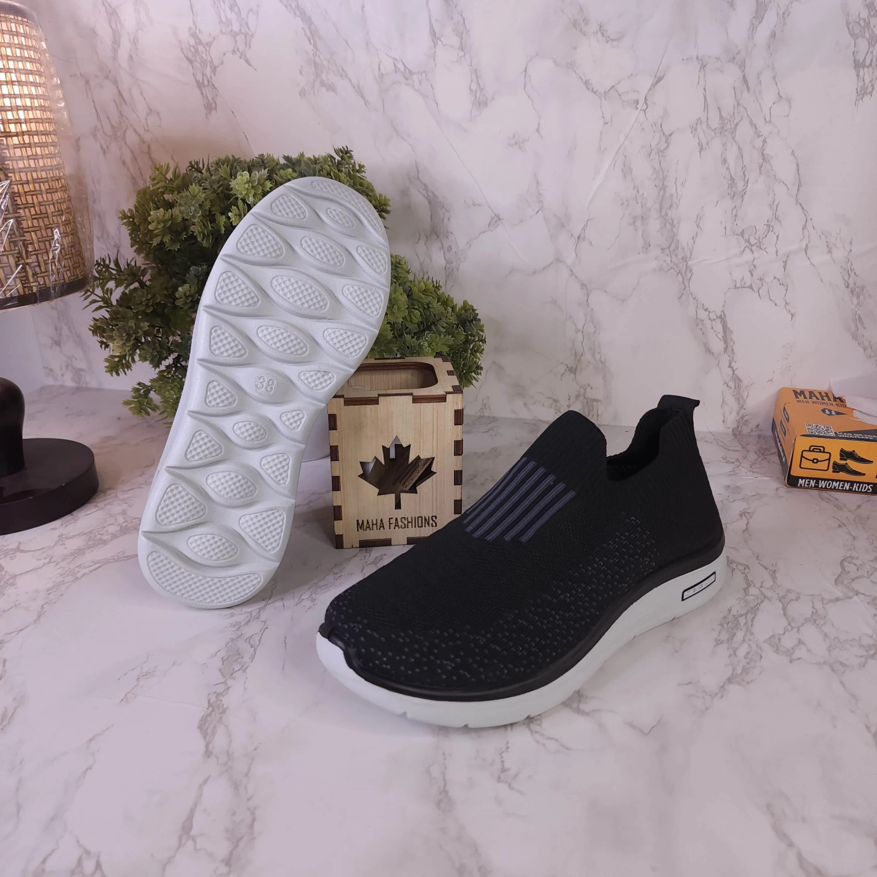 Black Women Slip On Sneakers