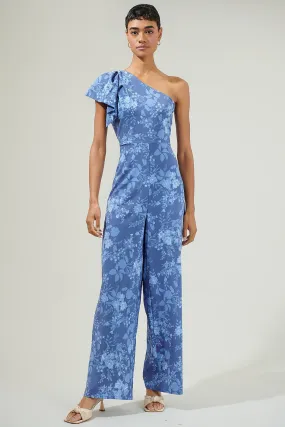 Borage Floral Villa One Shoulder Jumpsuit