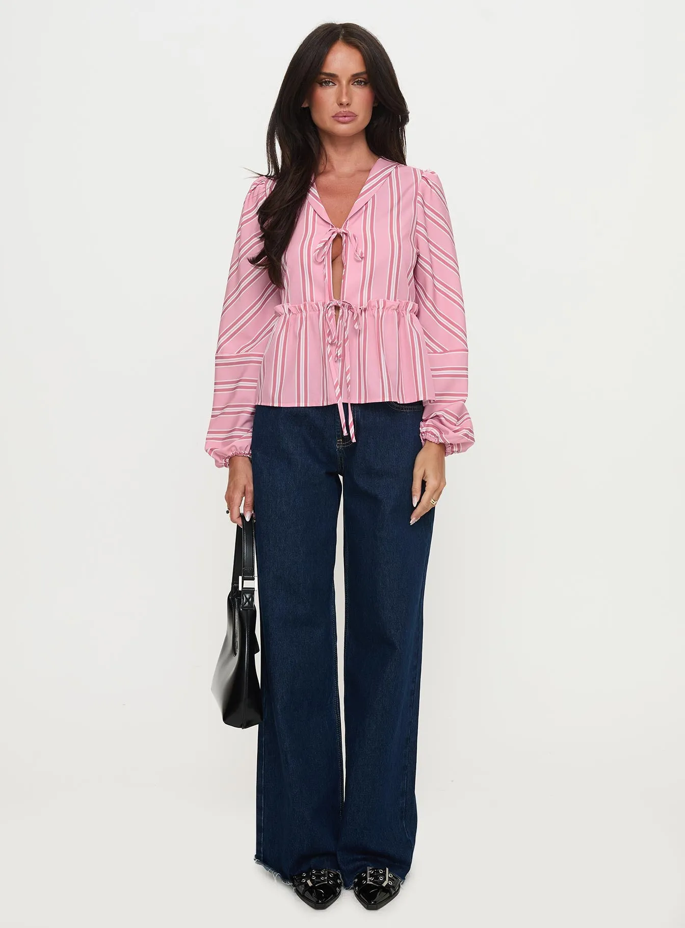 Cindylou Long Sleeve Top Pink Stripe