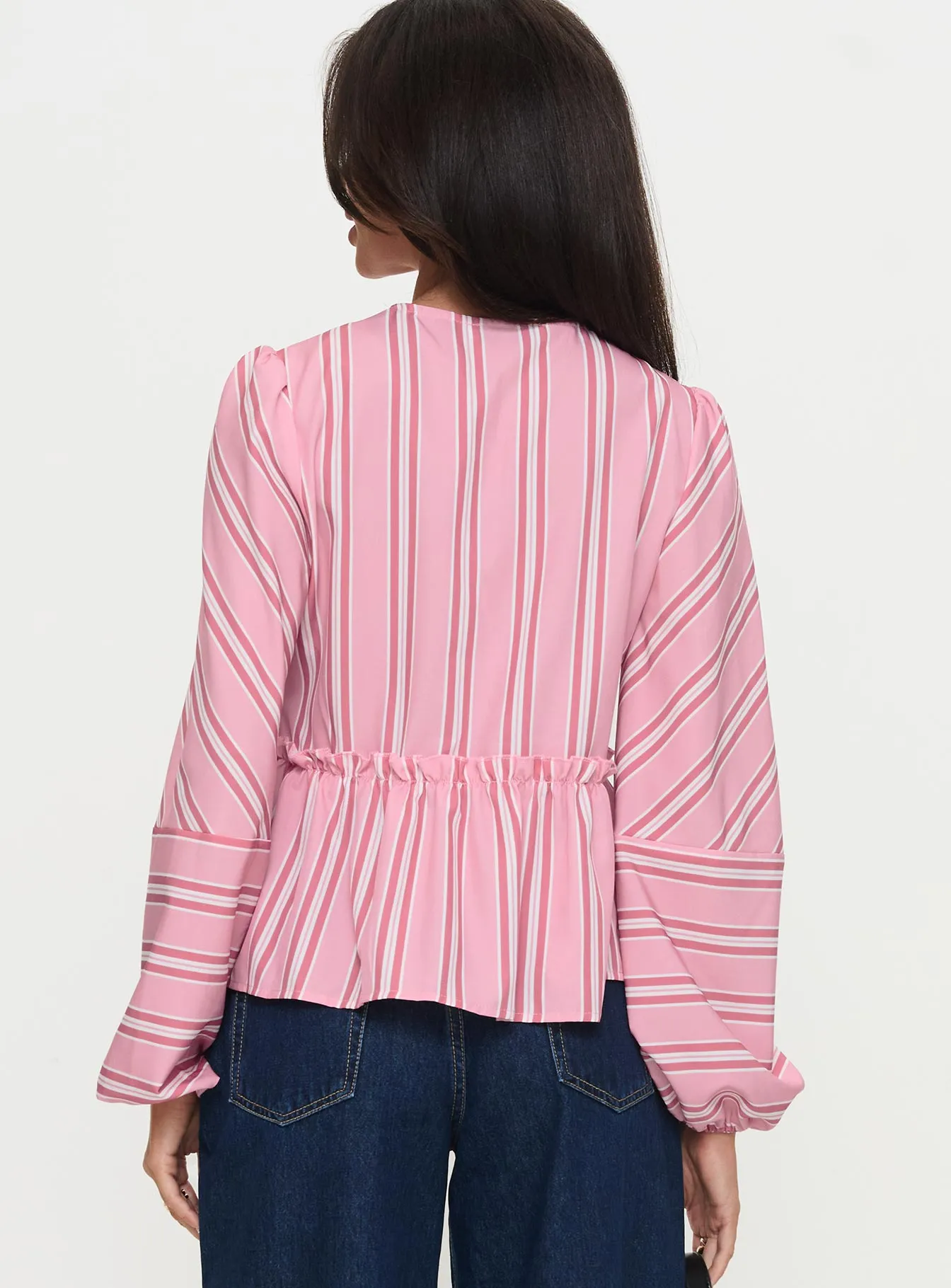 Cindylou Long Sleeve Top Pink Stripe