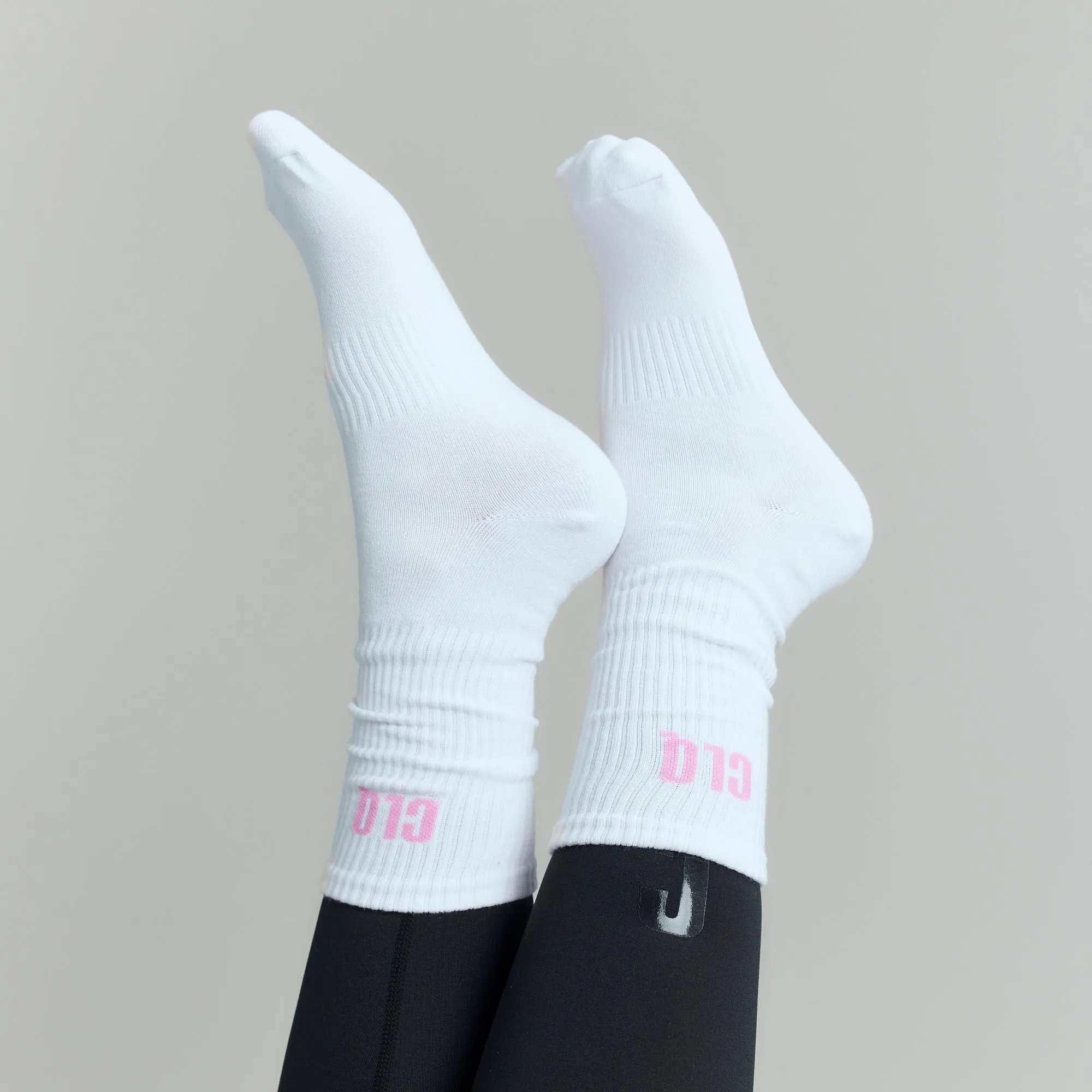 CLQ Tube socks - White/Pink