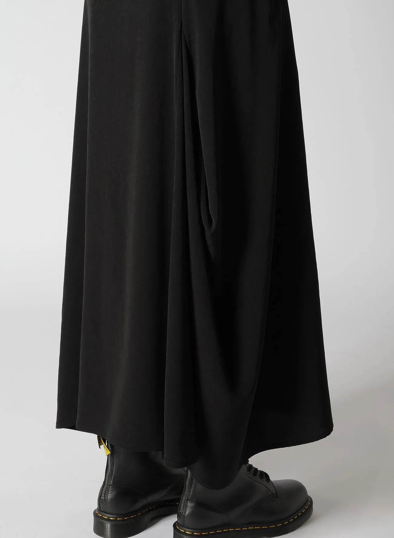 CREPE de CHINE PANEL TUCK FLARED SKIRT