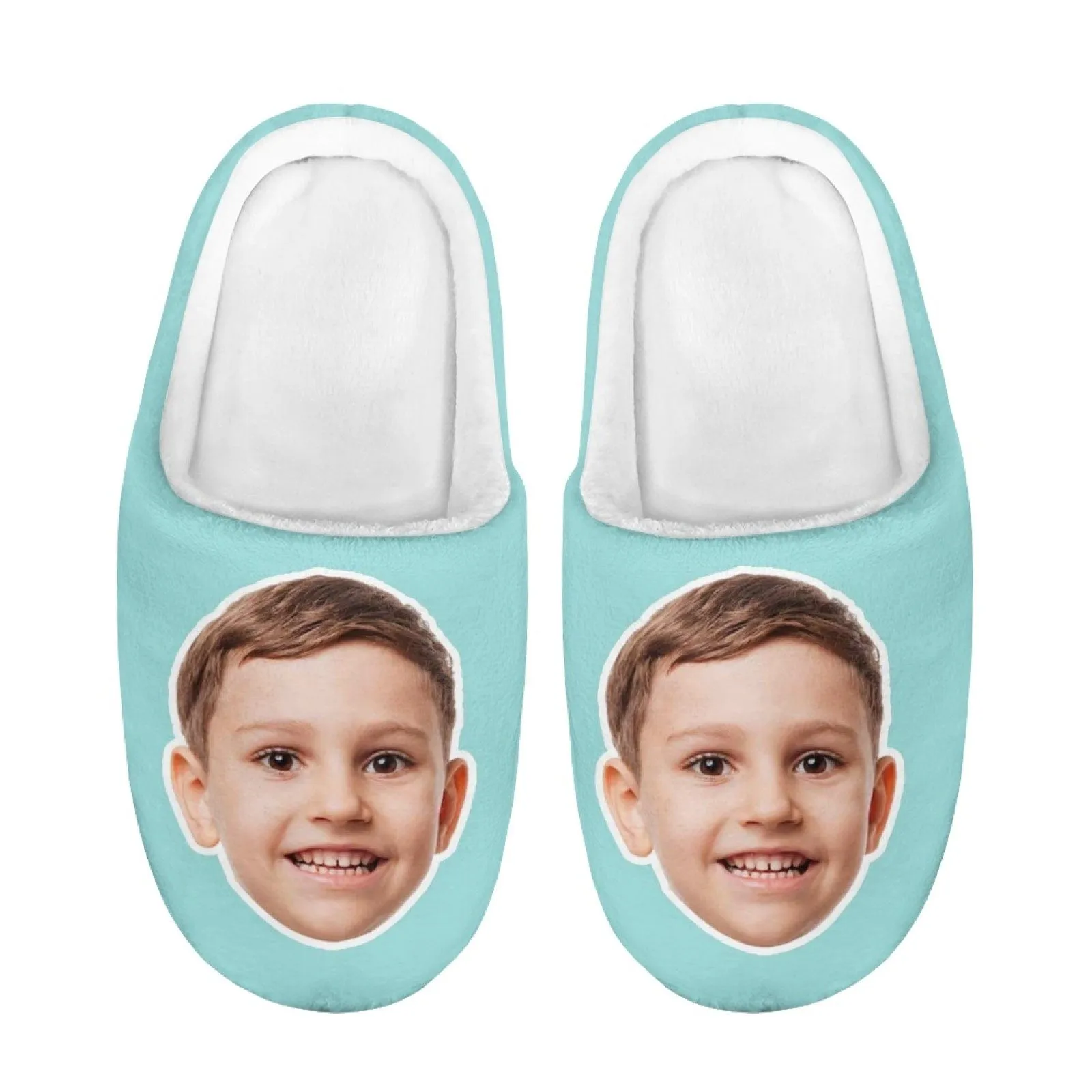 Custom Big Face Multicolor Cotton Slippers for Adult&Kids Personalized Non-Slip Slippers Warm House Shoes