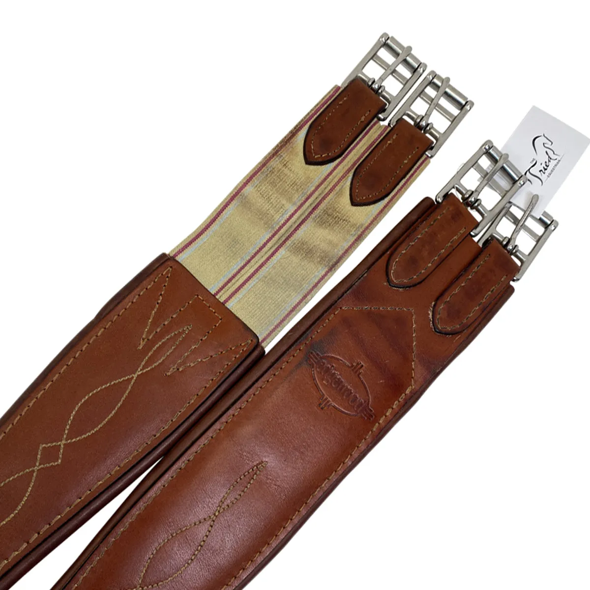 Edgewood Fancy Stitch Overlay Girth in Chestnut - 54