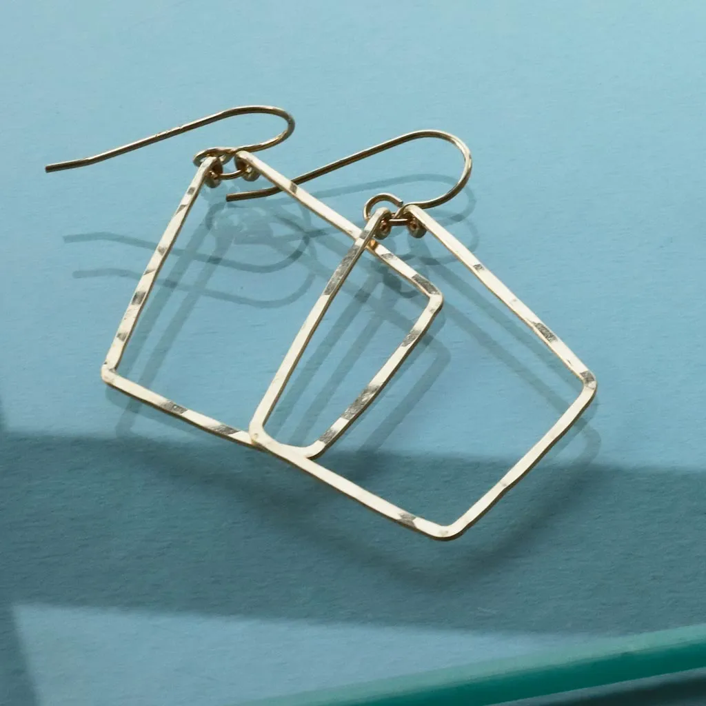 Four Corner Hoop Earrings