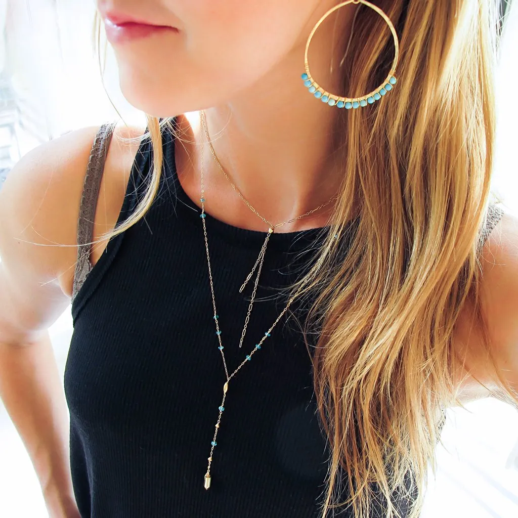 Gemstone Arc Hoops - Turquoise