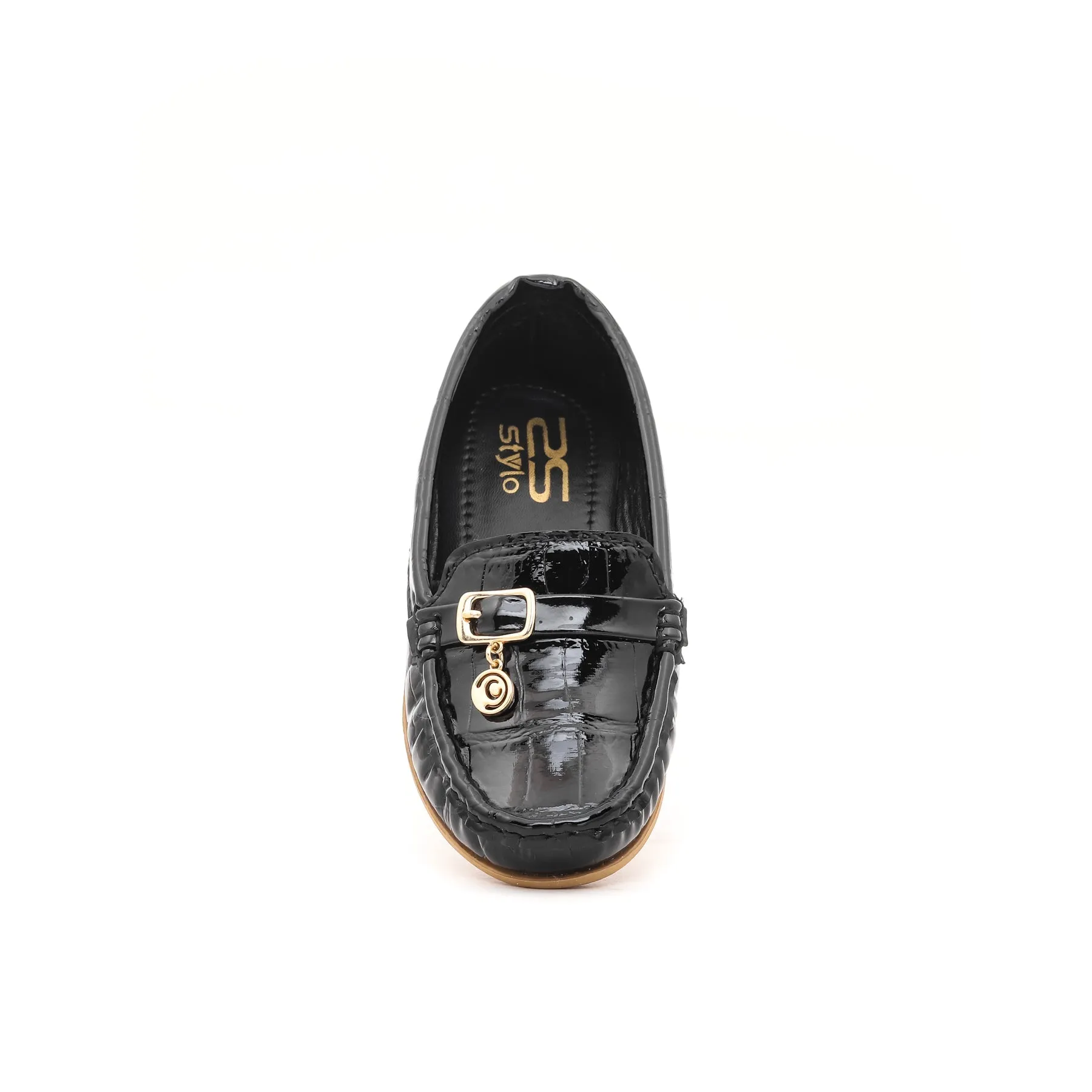 Girls Black Formal Moccasin KD0383