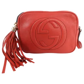 Gucci Small Red Soho Disco Tassel Crossbody Bag