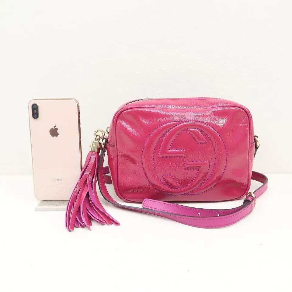 Gucci Soho Disco Fuchsia Vernis Cross Body Bag