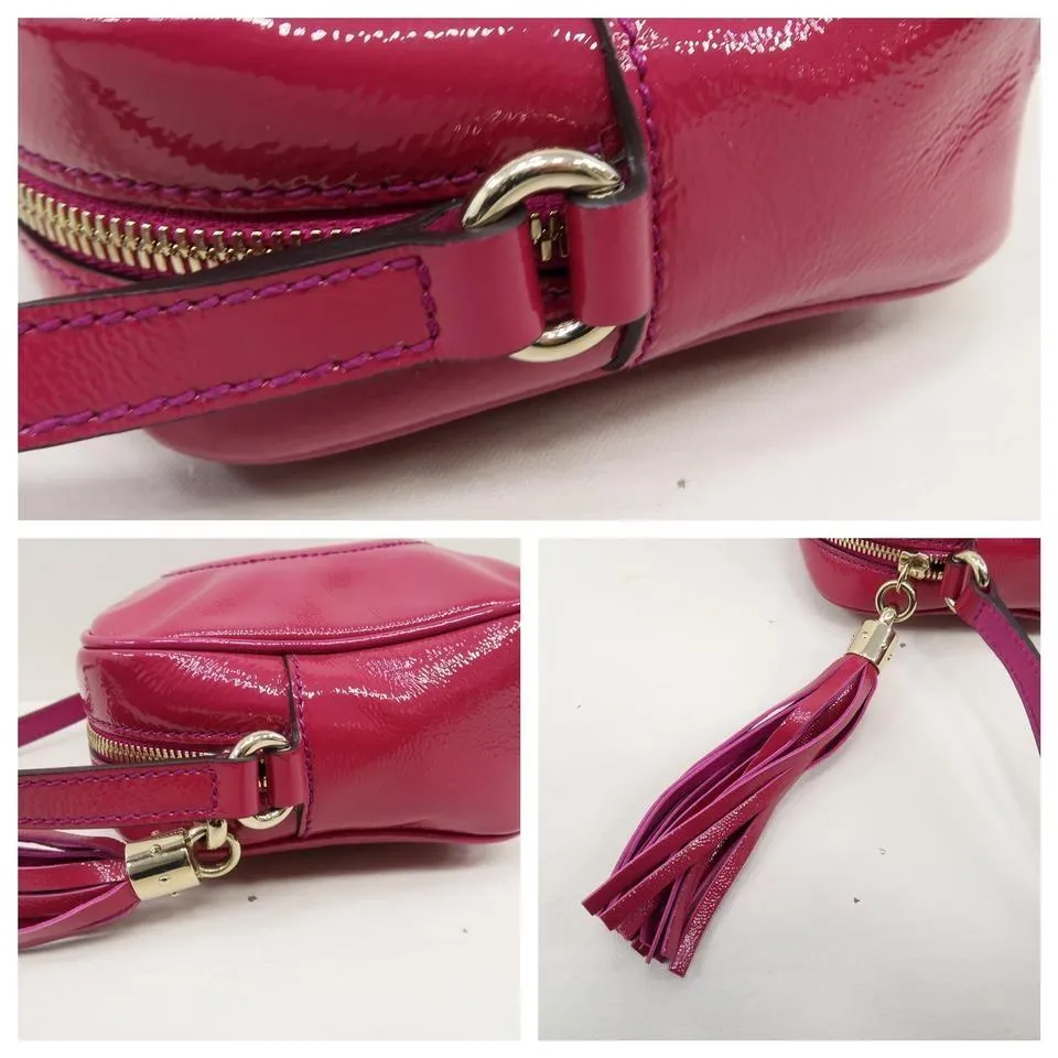 Gucci Soho Disco Fuchsia Vernis Cross Body Bag