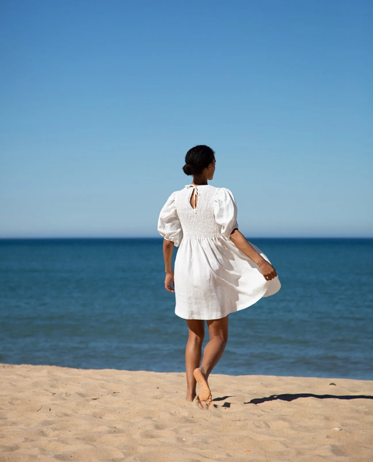 Layrah-May Linen Dress In White