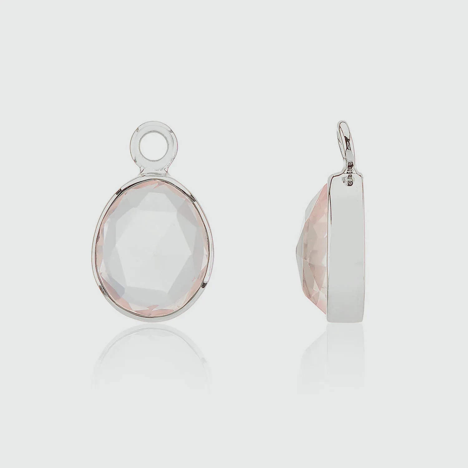 Manhattan Silver & Rose Quartz Interchangeable Gemstone Earrings