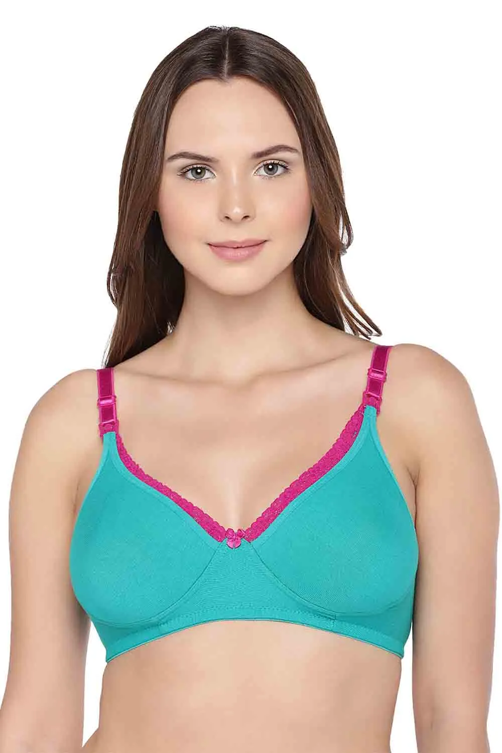 Organic Cotton Antimicrobial Laced Maternity Bra (Pack of 2)-IMB003A_IMB003B