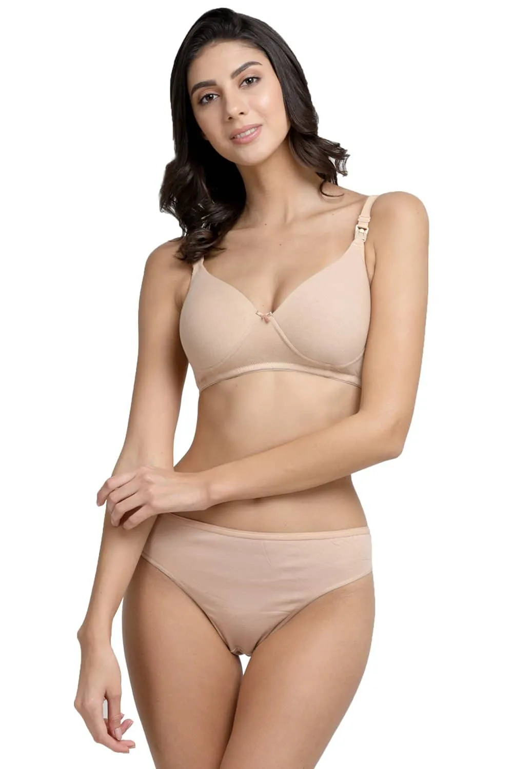 Organic Cotton Antimicrobial Padded Feeding Bra & Panty Set-IMBP009B