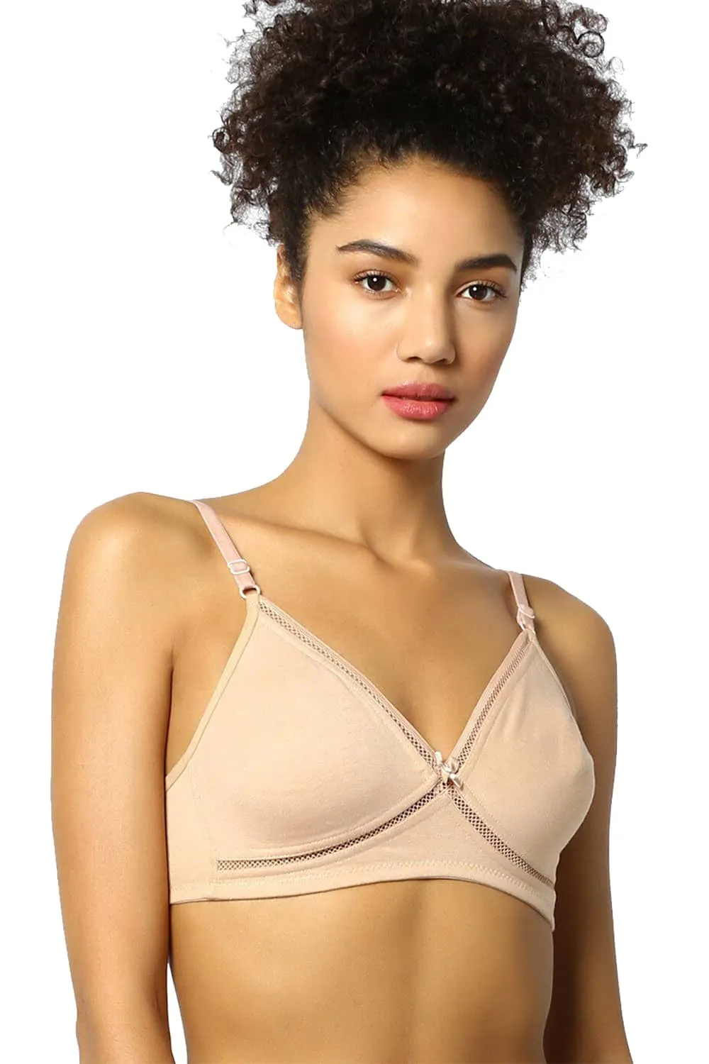 Organic Cotton Antimicrobial Seamless Crossover Non-Padded Non-wired Bra-ISB062-