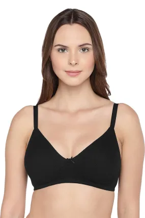 Organic Cotton  Antimicrobial Seamless Everyday Bra-ISB084-Black Popcorn-