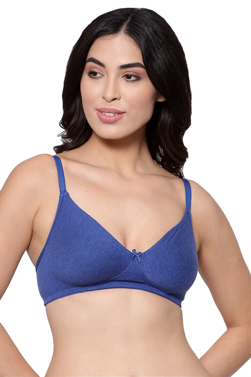 Organic Cotton  Antimicrobial Seamless Everyday Bra-ISB084-Royal Blue-