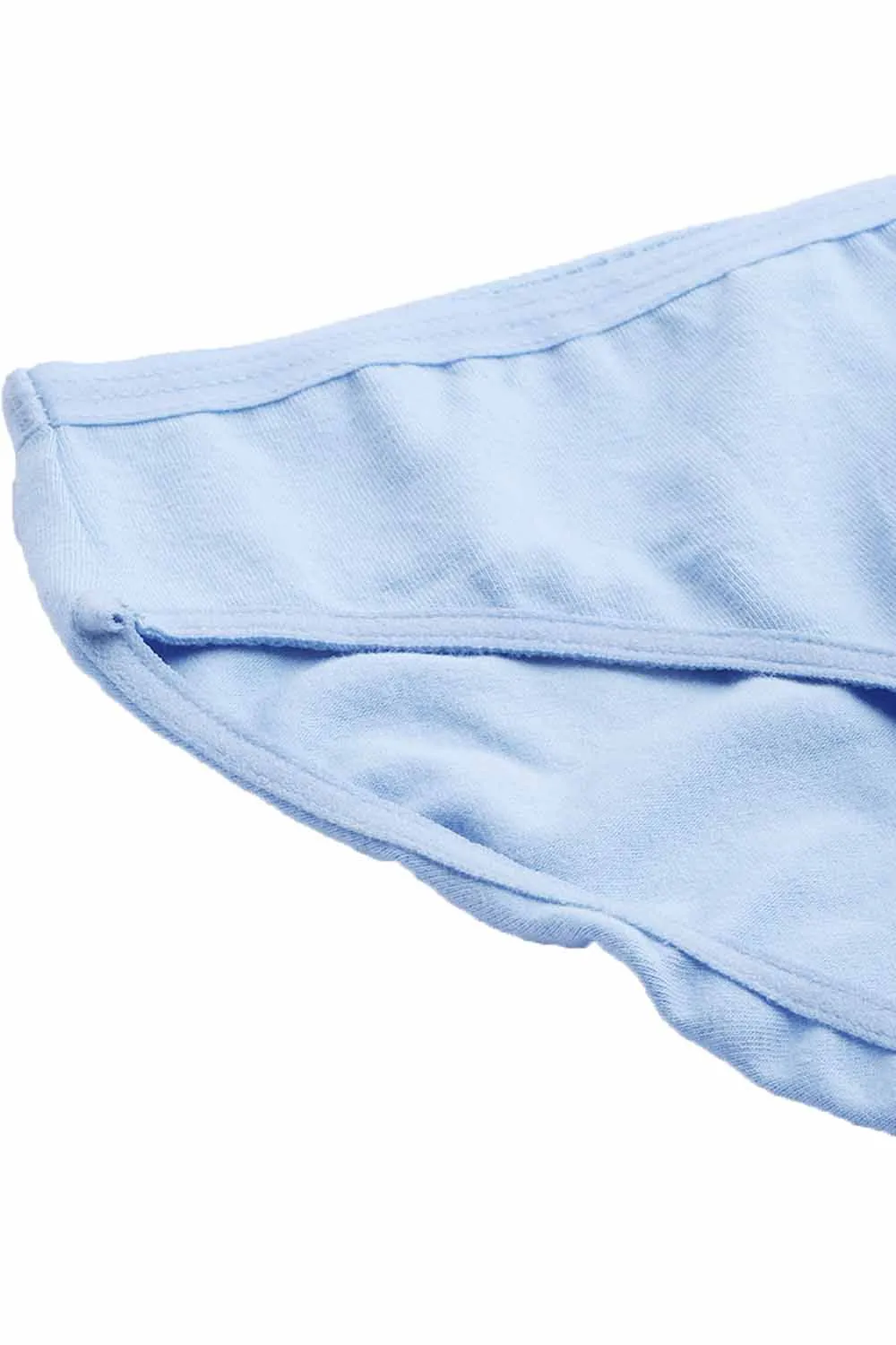 Organic Cotton  Antimicrobial  Seamless Side Support Bra & Panty Set-ISBP057-Sky Blue-