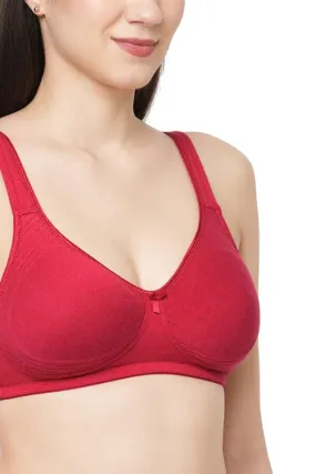 Organic Cotton  Antimicrobial  Seamless Side Support Bra-ISB057-Maroon-