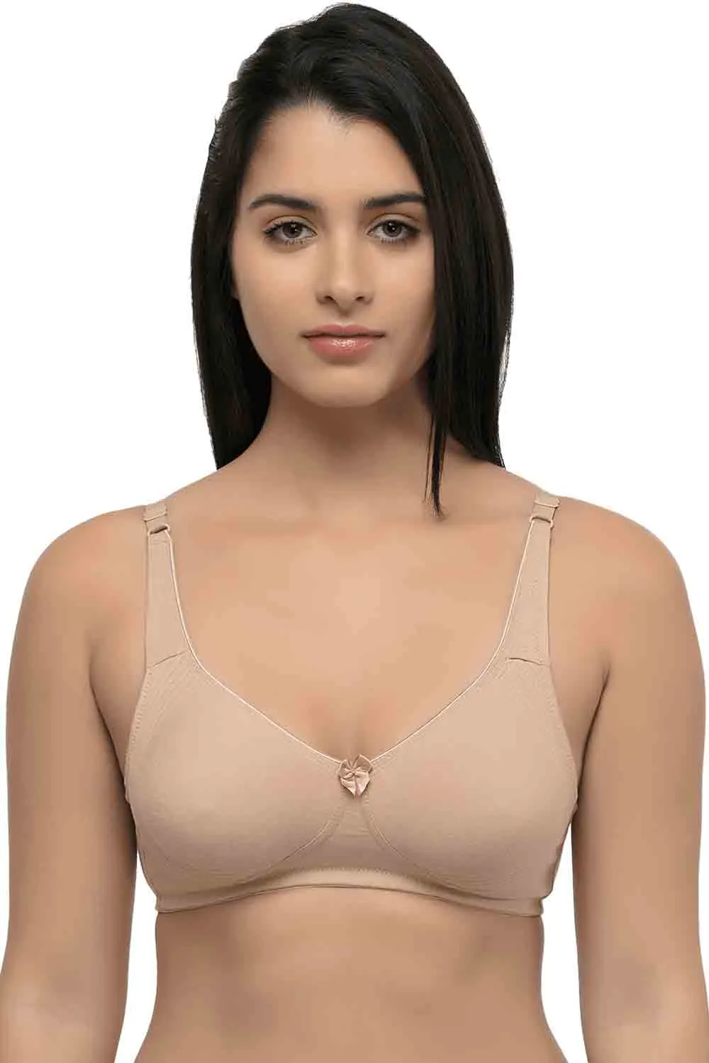 Organic Cotton  Antimicrobial  Seamless Side Support Bra (Pack of 2)-ISB057-Pink Lace Print_Skin-