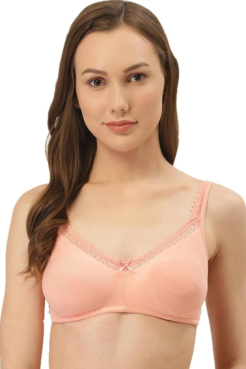 Organic Cotton Antimicrobial Soft Laced Bra (Pack of 3)-ISB017-C.Print_Peach_Peach-