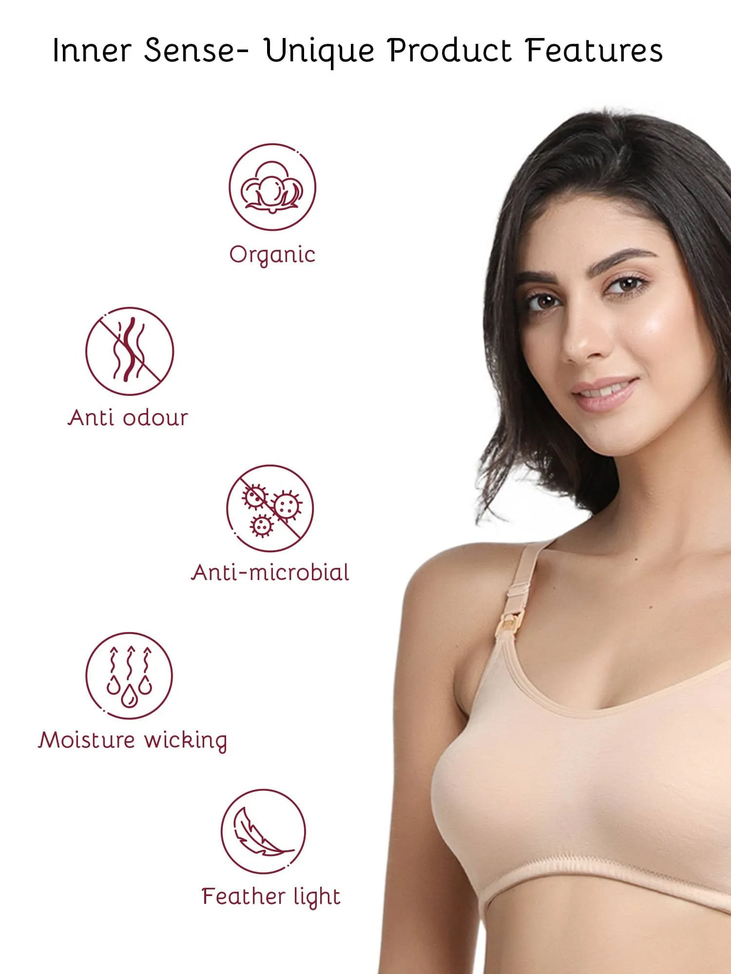 Organic Cotton Antimicrobial Soft Nursing Bra (Pack of 2)-IMB004A_IMB004E