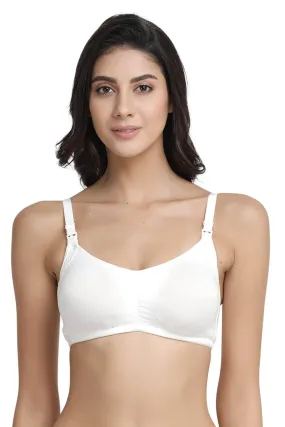 Organic Cotton Antimicrobial Soft Nursing Bra with Removable Pads-IMB001C