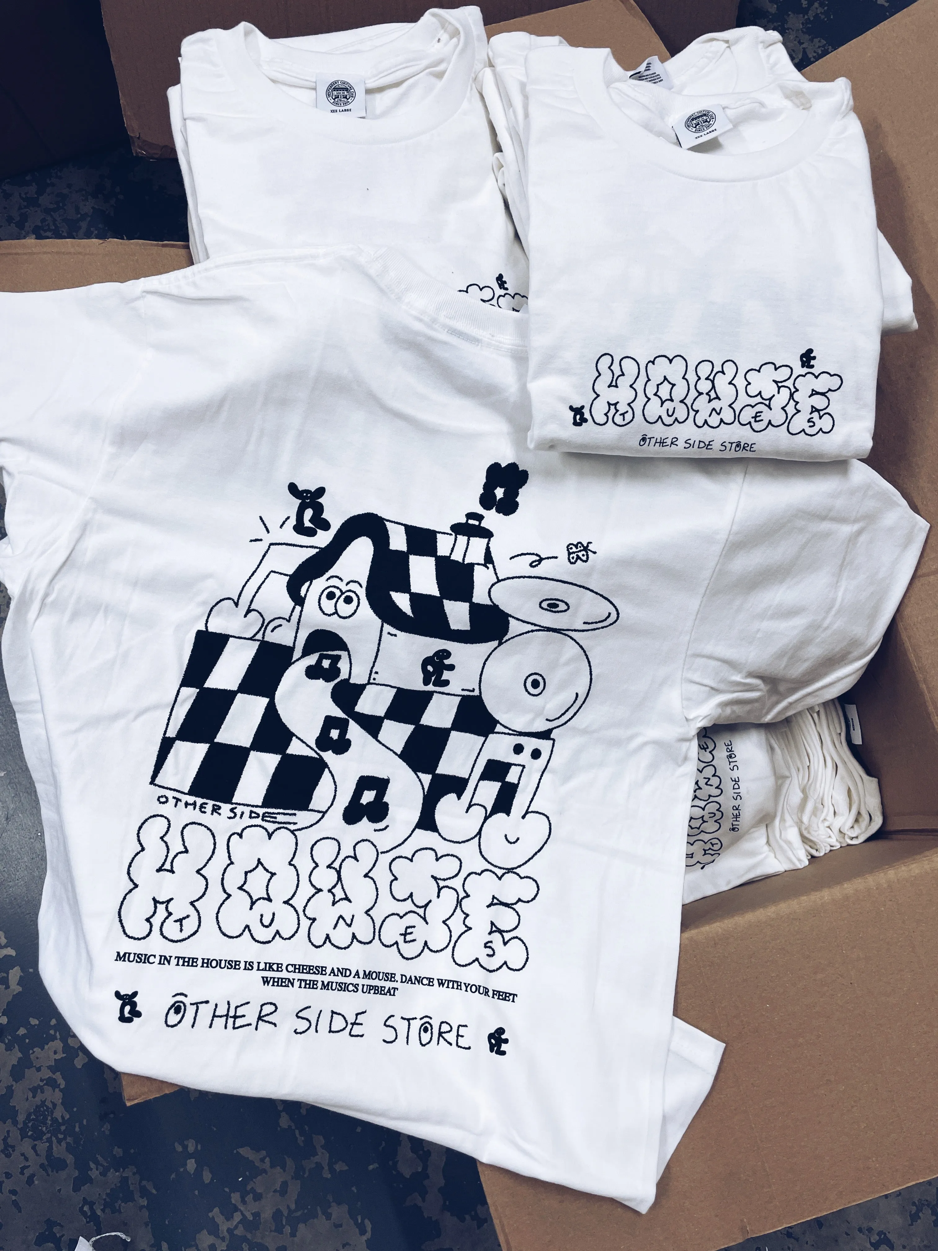 Other Side Store 'House Tunes' Tee - White