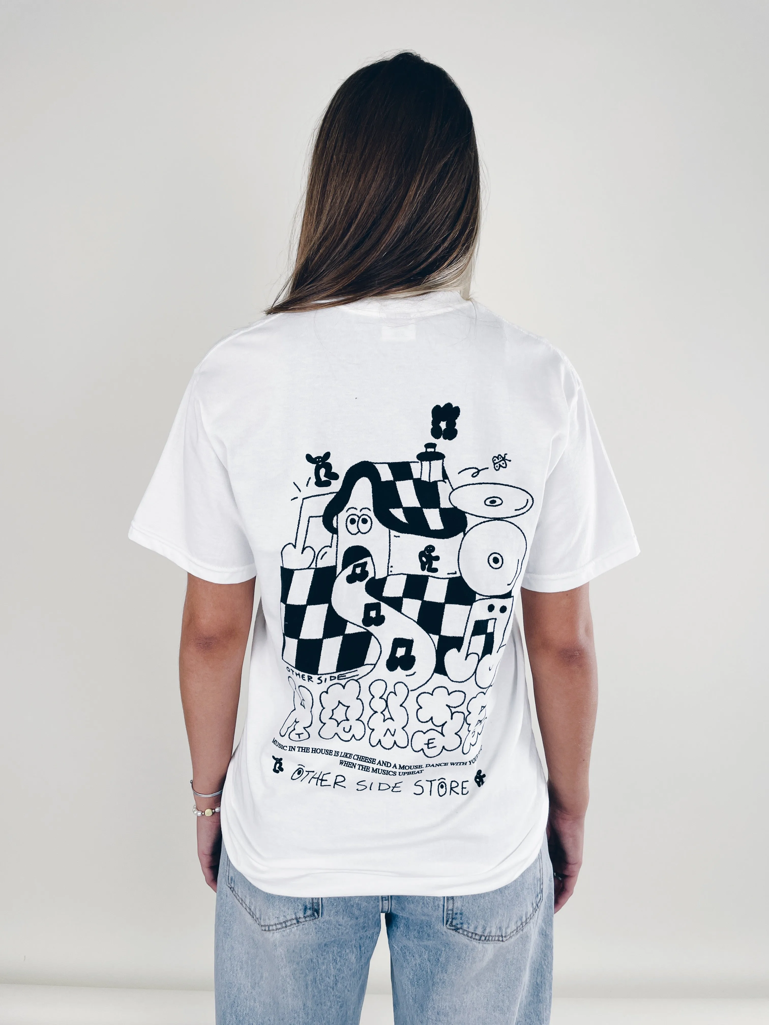 Other Side Store 'House Tunes' Tee - White