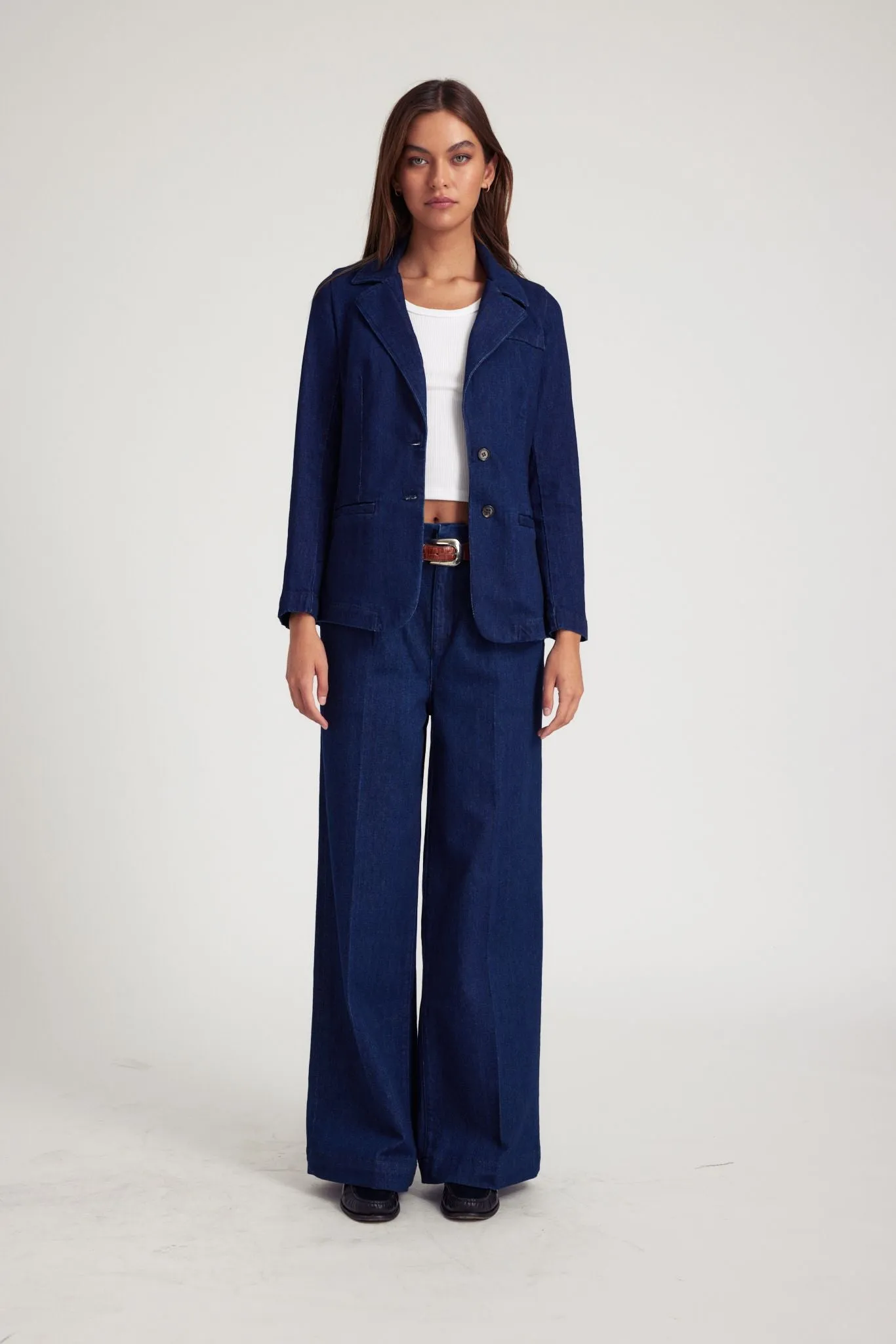 Rinse Denim Pleated Trousers