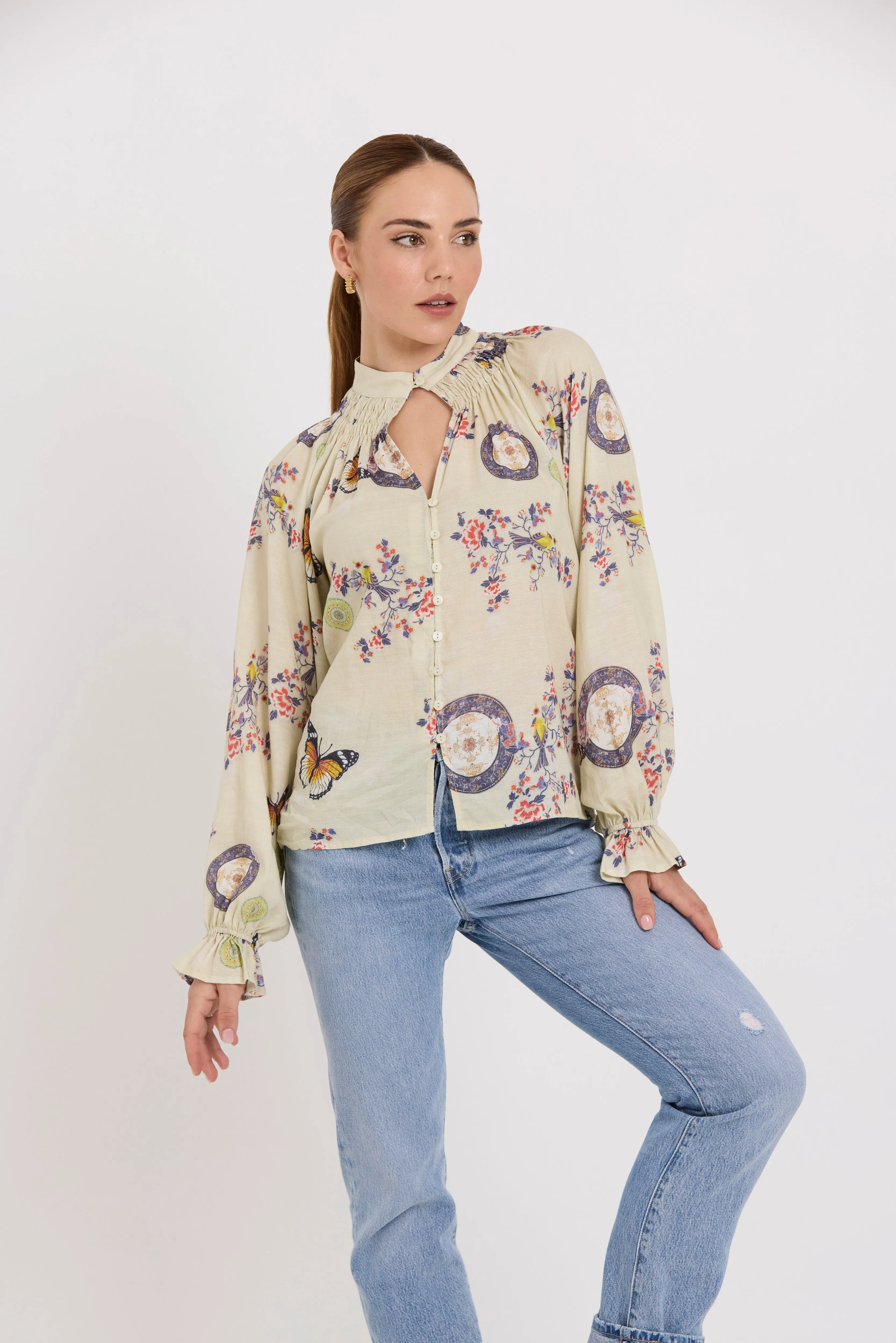 Royal Top | Butterfly Print