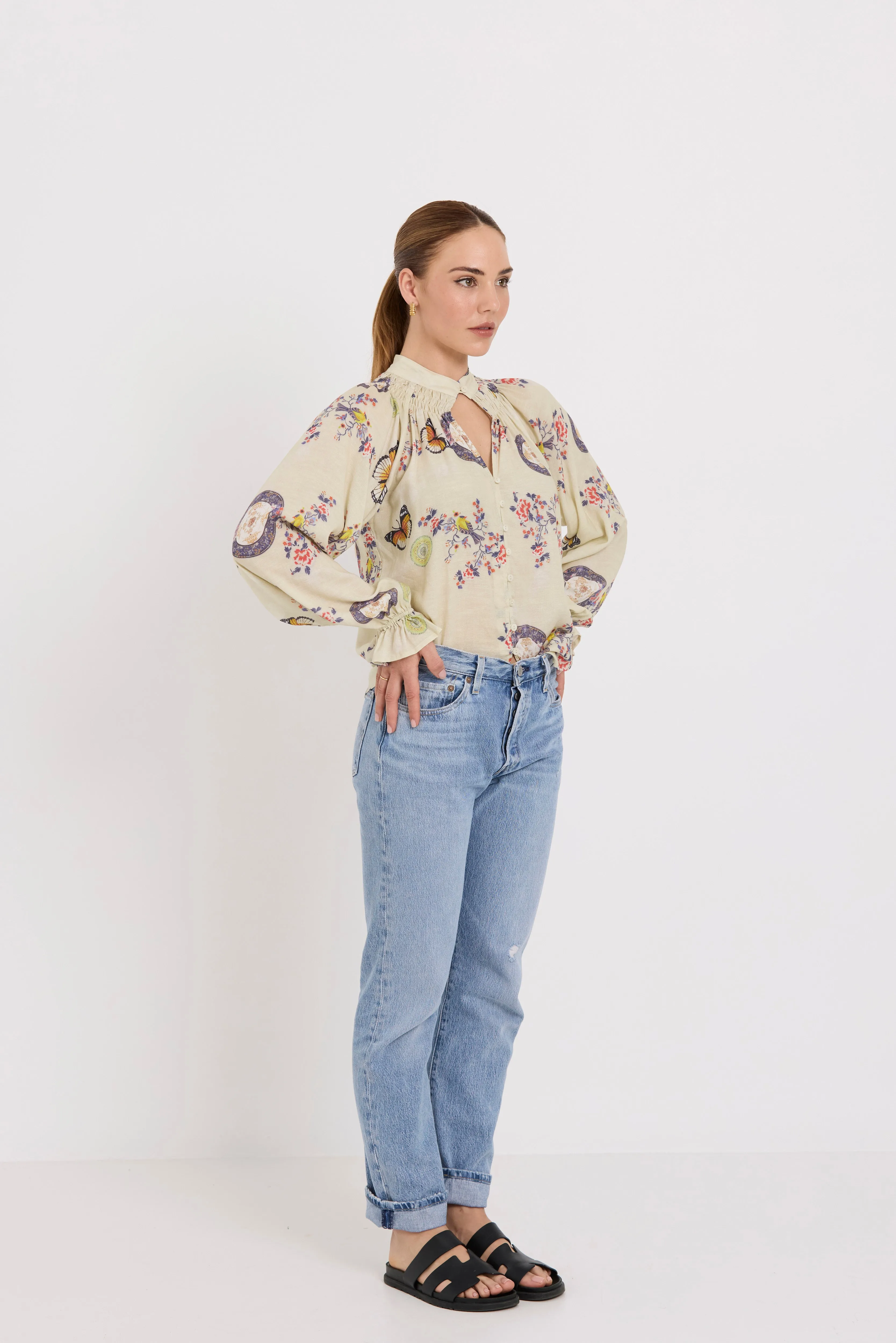 Royal Top | Butterfly Print