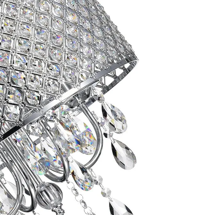 ShinyDay Light Shaded Drum Chandelier with Crystal Accents