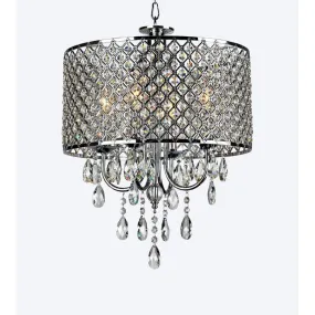 ShinyDay Light Shaded Drum Chandelier with Crystal Accents