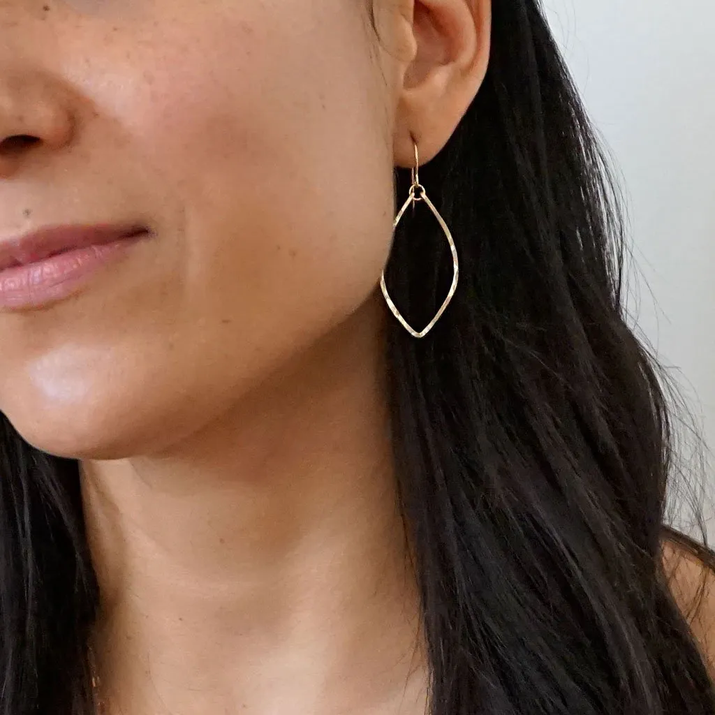 Small Leaf Hoop Earrings