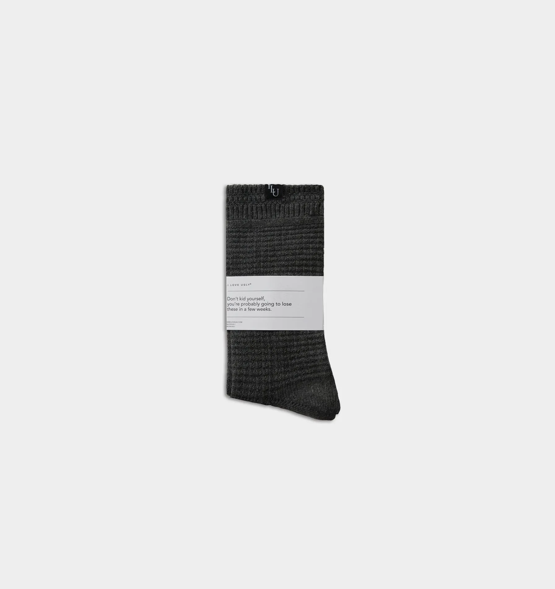 Waffle Sock - Charcoal Marle